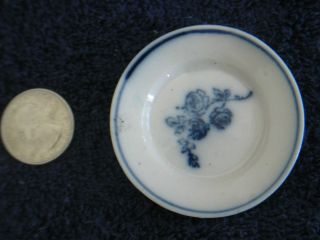 Early Toy Plate Cobalt Flowers Rim 2 25 Pottery Butter Pat