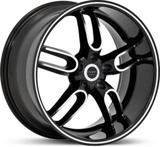 New 20 Staggered Ruff Racing R944 Black Rims Wheels