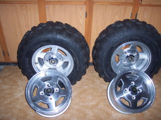 25x 10x 12 ATV Tires 2 4 Hole Aluminum Rims 8x12
