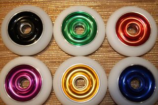 Pair of Metal Core Scooter Wheels with ABEC 9 Bearings Super High