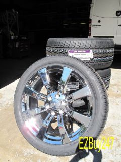 Escalade Factory Chrome Wheels 5409 Tires 305 40 22 Nexen New
