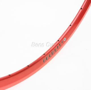Velocity Electric Red 700c 32h Road Bicycle Rim NMSW