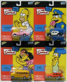 Johnny Lightning Hollywood on Wheels The Simpsons Set of 4 Vehicles