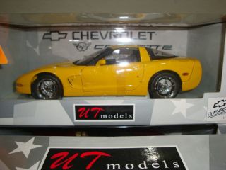 Corvette C5 Coupe Yellow with Chrome Wheels 1 18 UT Models RARE