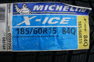 Two Brand New 185 60 15 Michelin x Ice Tires 84Q Tires Shipping