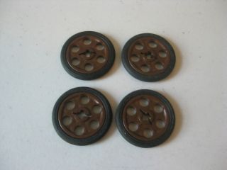 LEGO Brown Technic Wedge Belt Plane Wheels Pulley Tires LOT OF 4 pcs