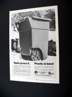 Ace Plastic Wheels Rubbermaid Mobil Toter 1976 Print Ad