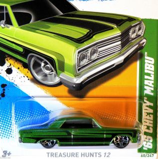 Hot Wheels Treasure Hunts 2012 65 Chevy Malibu Green K Case