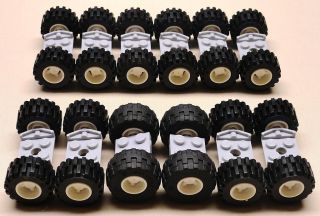 New Lego Wheels Vehicle Parts Car Truck Tire Rim Sets w Axles City