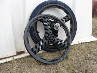 GT Brand ACS Stealth 3 Spoke BMX Mag Wheels Old School Black