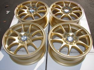 Gold 4 Lug Wheels Integra Scion XB Lancer galant ZX2 Yaris Rims