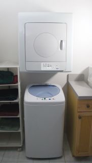 Haier HLP140E HLP21N Combo Washer Dryer Set w Wheels