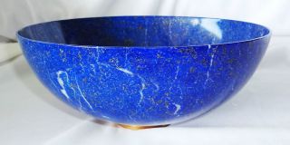 Lazuli Plain Bowl 9 5 w 18K Gold Foot Rim Ring Hallmark Reij