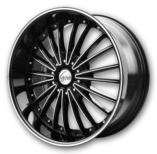 22 Inch Gino 487 Black Machine new Wheels Tires 305 40 22 fit Chevy