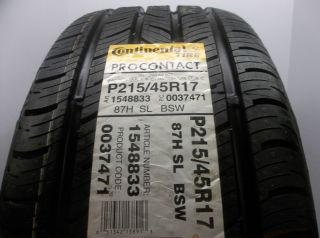 Continental P215 45R17 87H Procontact Tire 2154517