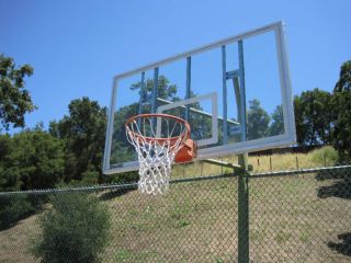 Basketball Ball Official NBA Sized Glass Backboard and Rim
