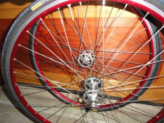 Record Track Hubs Pista Mavic Open Pro Red Anodized Rims wheel set
