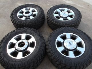 FORD F250 F350 POLISHED FACTORY OEM WHEELS RIMS NITTO MUD TIRES 3843
