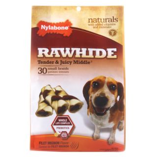 Nylabone Whole Life Filet Mignon Braided Dog Chews   Edible Chews   Rawhide & Chews