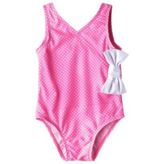 Circo Infant Toddler Girls Polka Dot 1 Piece Swimsuit   Pink 4T