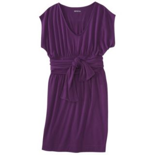 Merona Womens Shirred Dress w/Tie Back   Soho Grape   S