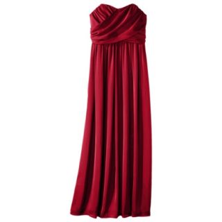 TEVOLIO Womens Satin Strapless Maxi Dress   Stoplight Red   14