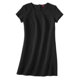 Merona Womens Textured Cap Sleeve Shift Dress   Black   XS