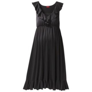 Merona Maternity Sleeveless Ruffle Trim Dress   Black L