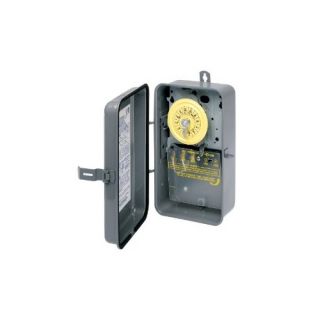 Intermatic T104R Timer, 208277V DPST 24Hour Mechanical Time Switch w/ NEMA 3R Metal Case