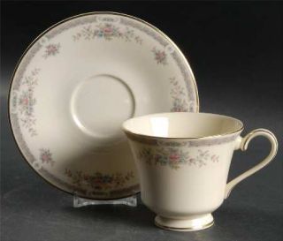 Royal Doulton Rebecca Footed Cup & Saucer Set, Fine China Dinnerware   Albion,Gr
