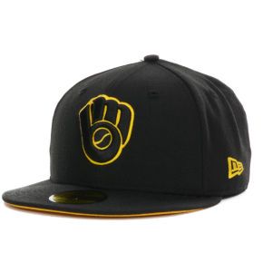 Milwaukee Brewers New Era MLB Black on Color 59FIFTY Cap