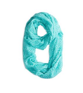 Green AEO Factory Printed Loop Scarf, Womens One Size