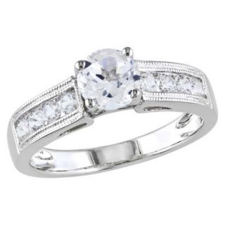 1 1/2 Carat White Sapphire Cocktail Ring   Silver (Size 5)