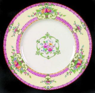 Royal Worcester Cordova (Pink Border) Dinner Plate, Fine China Dinnerware   Pink