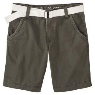 Mossimo Supply Co. Mens Belted Flat Front Shorts   Muddied Basil 34