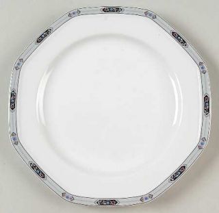 Christopher Stuart Lyric Salad Plate, Fine China Dinnerware   Gray Border, Black
