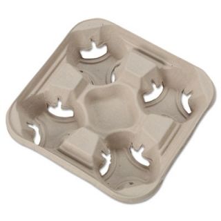 Chinet Strongholder Molded Fiber Cup Tray, 8 32oz, Four Cups