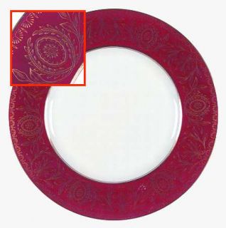 Royal Worcester Pompadour Red/Gold Dinner Plate, Fine China Dinnerware   Red Ban