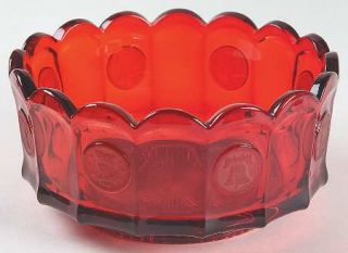 Fostoria Coin Glass Ruby Round Bowl   Stem #1372, Ruby