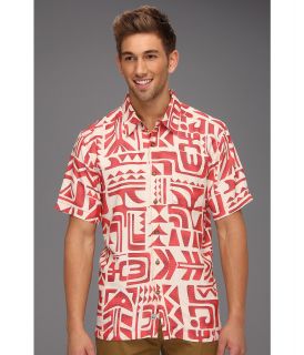 Quiksilver Waterman Tama Reef Shirt Mens Short Sleeve Button Up (Red)