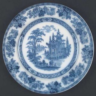 Royal Doulton Madras (Flow Blue) Large Dinner Plate, Fine China Dinnerware   Flo