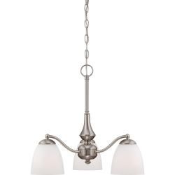 Nuvo Patton 3 light Brushed Nickel Chandelier