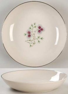 Fine Arts Larchwood Coupe Soup Bowl, Fine China Dinnerware   Maroon Pine Cones,