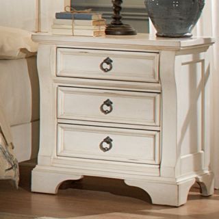 American Woodcrafters Heirloom 3 Drawer Nightstand Antique White   2910 430