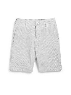 Wes & Willy Toddlers & Little Boys Ticking Striped Shorts   White Navy Stripe