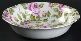 Rosina Queens Cottage Rose Soup/Cereal Bowl, Fine China Dinnerware   Pink Roses