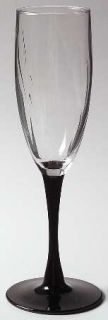 Cristal DArques Durand Astra Black Stem Fluted Champagne   Swirl Optic Bowl/Bla