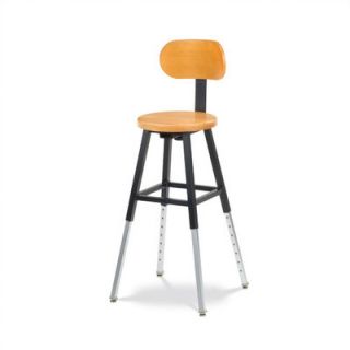 Virco Height Adjustable Lab Stool with Chrome Legs 1251836X Back Support: Inc
