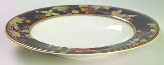 Mikasa Lavish Meadow Rim Soup Bowl, Fine China Dinnerware   Fine China, Black