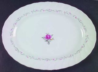 Fine China of Japan Royal Swirl 14 Oval Serving Platter, Fine China Dinnerware